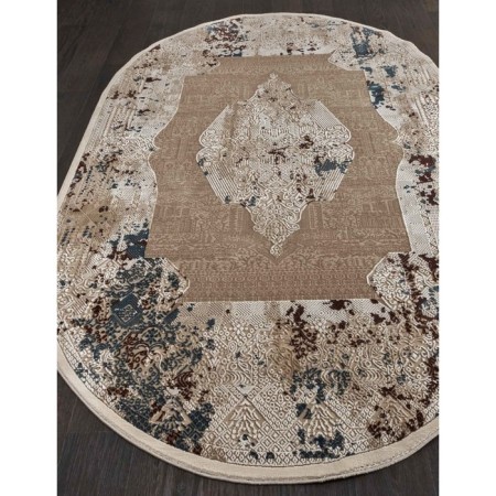 Oval carpet Karmen Hali Quantum, size 78x150 cm, color Brown/Brown
