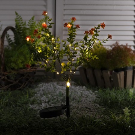 Garden lamp on the sunny battery "Flower bush", 66 cm, 28 LED, glow warm white