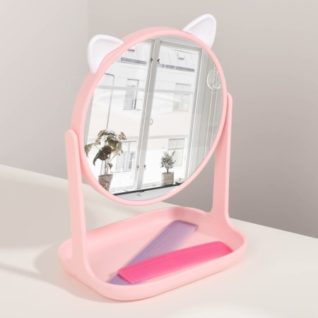 Mirror with a stand for storage "Circle", D mirror surface 14.5 cm, color mix-7