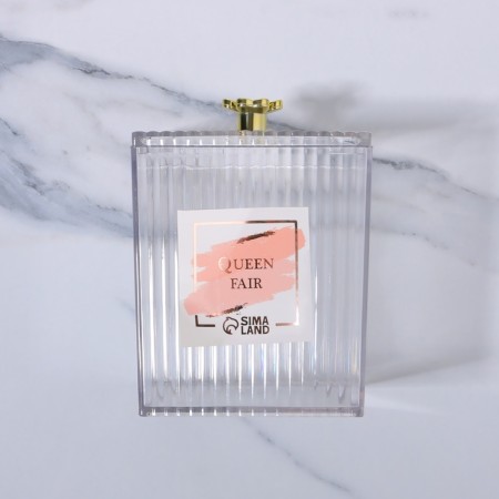 Organizer for storage "Flower", with a lid, 11 × 8.5 × 8.5 cm, the color is transparent/golden-8