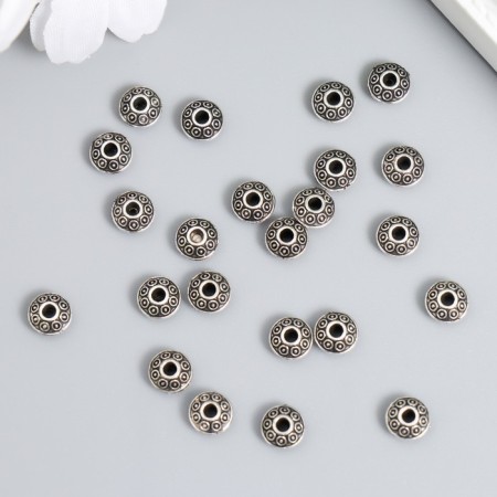 Beads Metal for creativity "micro" silver set 30 pcs 0.37x0.6x0.6 cm-1