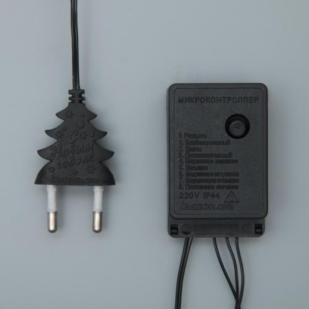 Garland "Network" 1.6 × 1.6 m, IP20, dark thread, 144 LED, warm white glow, 8 modes, 220 V-6