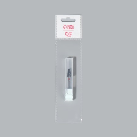 Ceramic milling cutter for “corn manicure”, fine cut, 6 × 15 mm, in a plastic case, black color is black-6