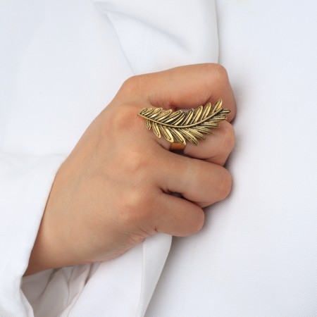 Ring "Liszt" Paporotnik mini, color black gold, dimensionless-3