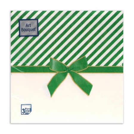 New Year's napkins paper art bouquet “Green Gift”, 3 layers, 33x33 cm, 20 pcs.-1