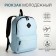 Youth backpack with lightning, external pocket, blue color