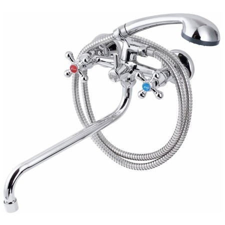 FAUZT FZS-471-54 bathtub mixer, two-wagon, pour 340 mm, watering can, chrome