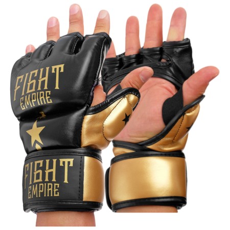 MMA Gloves Training Fight Empire, black and gold, size M-1