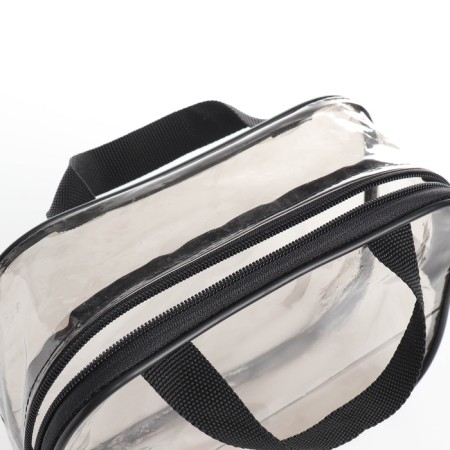 Cosmetic bag with lightning, with handles, black color-3