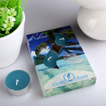 A set of tea candles of aromatic "Relax", 3.8x1.6 cm, 3.5 hours, 12 g, 6 pieces