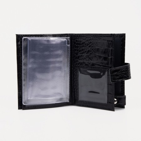 Male purse on a magnet for auto documents and passports, black color-3