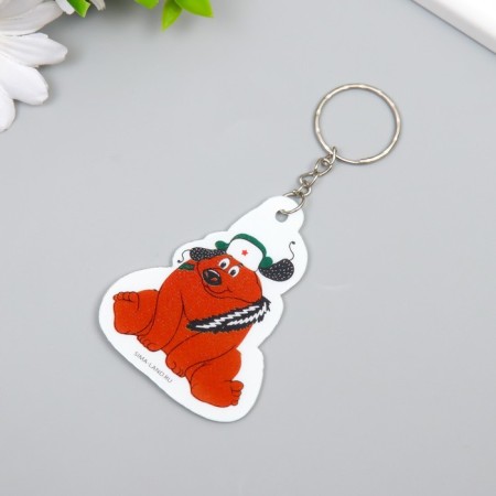 EVA keychain "Bear in a cap Ushaka with a star" 5x6.5 cm-1