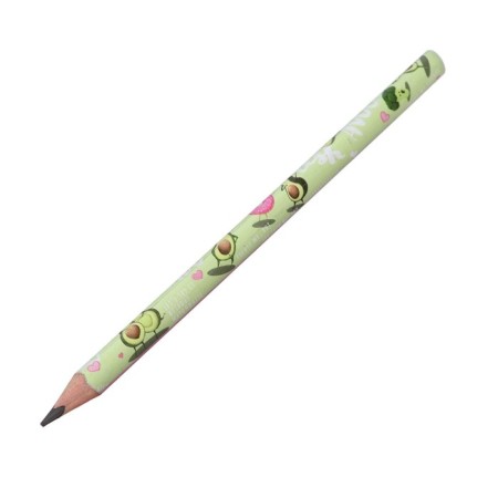 Chernographic pencil 3.5 mm Happy Graphix Jumbo "Avocado. Love", 4B, three -sided-1