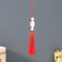Textile suspension, plastic "Jade pendant" red 1x2.5x12.5 cm