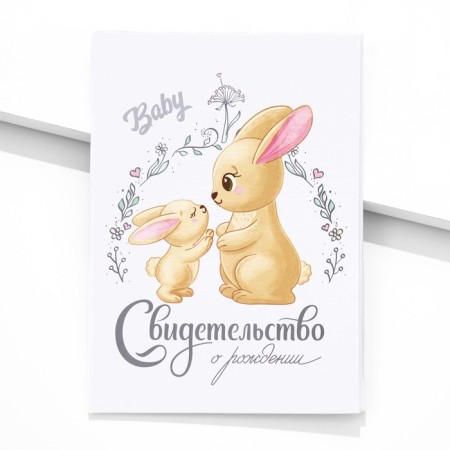 Folder for birth certificate "Bunny", A5