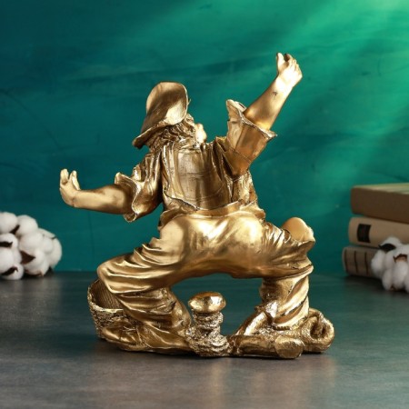 A stand for a bottle "Sailor with a basket" for two bottles of 34x28x23 cm, bronze with gilding-4