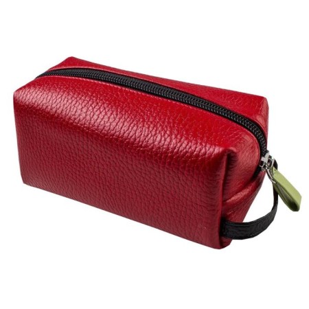 Cosmetic bag with lightning, red color