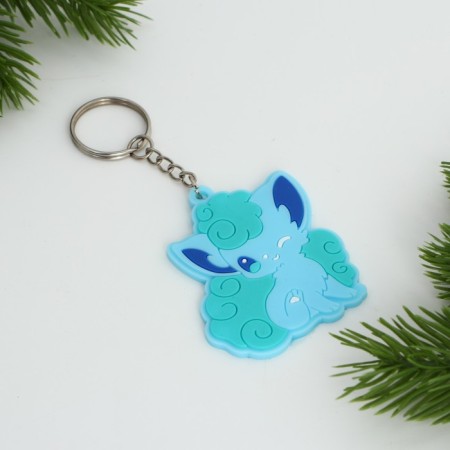 Key keychain, rubber, anime "Lisenok Chibi", 6.1 x 5.3 cm-3