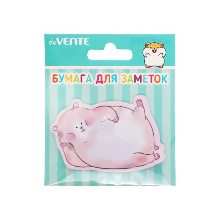 Block with a sticky edge of 70 x 50 mm, Devente Lying Animals, 20 sheets, offset, mix-4