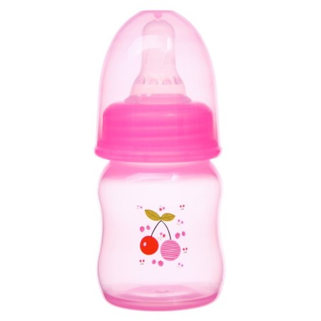A bottle for feeding is colored, classic throat, 60 ml., From 0 months., Mix drawing for a girl-1
