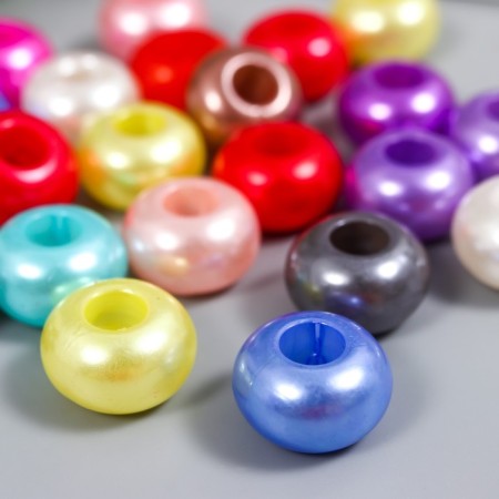 Beads for creativity Plastic "Ring Metallic" Color Gloss 20 grams 0.9x1.4x1.4 cm-1