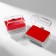 The case is plastic for the “chest” set, 6.5 × 4.5, red insert