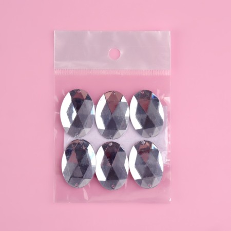 Rhound rhinestones "Oval", 18 × 25 mm, 6 pcs-3