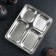 Deep tray of stainless steel, 4 sections, 28 × 22 × 4.5 cm, 420 ml/280 ml