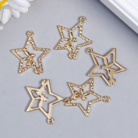 Decor for creativity Metal "Fairy and Star" gold 2.6x2.5 cm-2