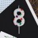 Candle for the cake, the number "8", with balls, 5.5 x 8 cm.