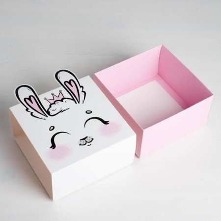 Gift folding box, packaging, "bunny", 15 x 15 x 8 cm-5