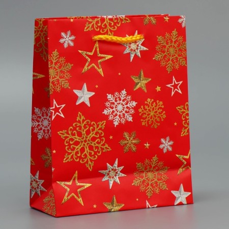 Laminated vertical "Star snowflakes", S 12 x 15 x 5.5 cm, New Year-3