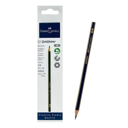 Pencil black-granographic Faber-Castell Goldfaber 1221 5b, hexagonal, price for 1 pcs