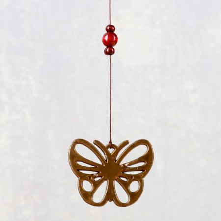 Wind music metal, wood "butterflies" 4 bells 55 cm-3