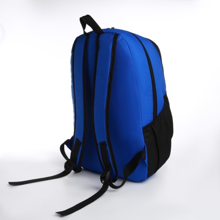 School backpack, 2 lightning departments, 3 pockets, black/blue color-3