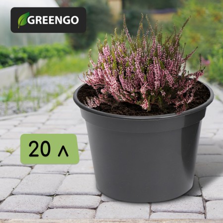 Pot for seedlings, 20 l, d = 35.5 cm, h = 30.5 cm, black, Greengo