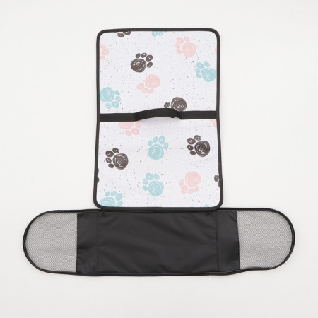 Bag - Frame Animal Carriage, 45 x 25 x 30 cm white with paws-8