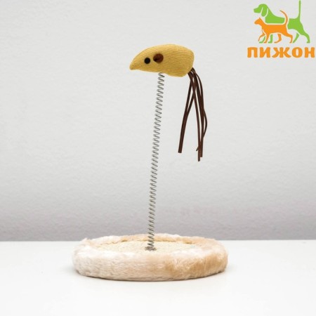 Toy mouse on the spring, 22 x 13 cm