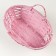 Wicker basket, d26 x 13 x 11 cm, pink, bamboo