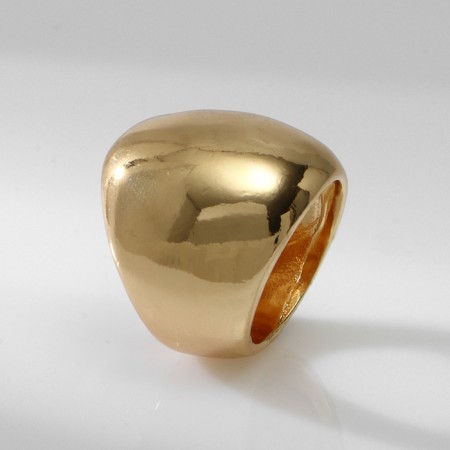 Ring Metal "Trend" voluminous dome, color gold, size 18-2