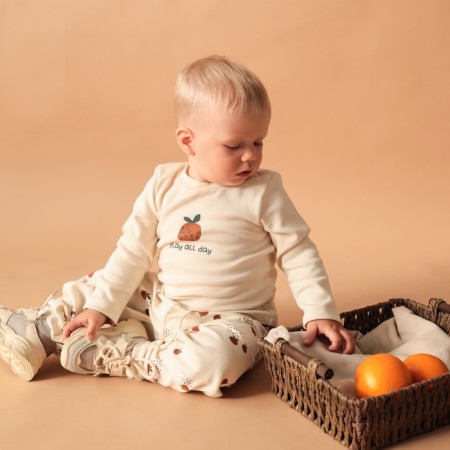 T -shirt with DL. Sleeve Kroshka I oranges p. 62-68, milk-3