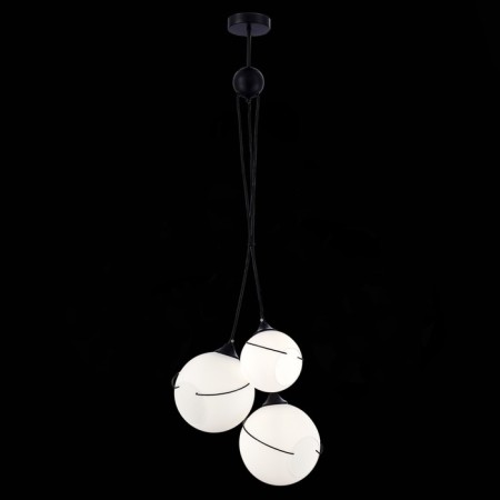 Suspended EVOLUCE lamp. Sle103183-03. Satturo. 3x60 watts, E27, 30x30x120 cm, black color-2