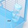 A cage for rodents with a plastic fortification of 47 x 30 x 32 cm, blue