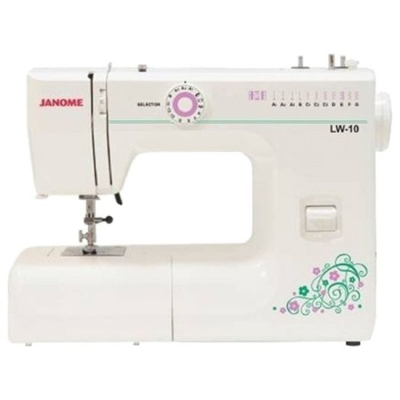 Janome LW-10 sewing machine, 7 operations, sealing, secret, elastic line, white