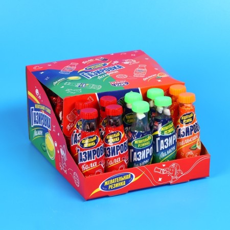 Mini chewing gum in bottles, assorted, 7 g