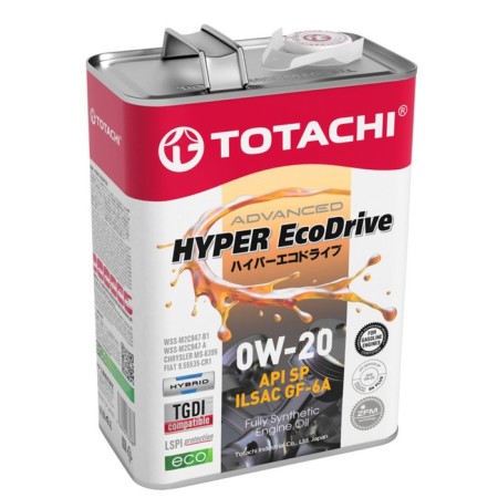 Motor oil Totachi Hyper Ecodrive Fully 0W-20, SP/RC/GF-6A, synthetic, 4 liters