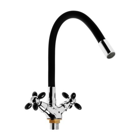 Accoona A4882F-1 kitchen mixer, two-wound, with flexible surge, black-1