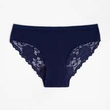 Panties female slips, dark blue color, size 42-44