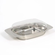 Stainless steel oil, 19.5 × 12 × 6 cm, with a plastic lid