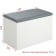 Gerda Pouf, 600x355x432, white/eco -leather gray
